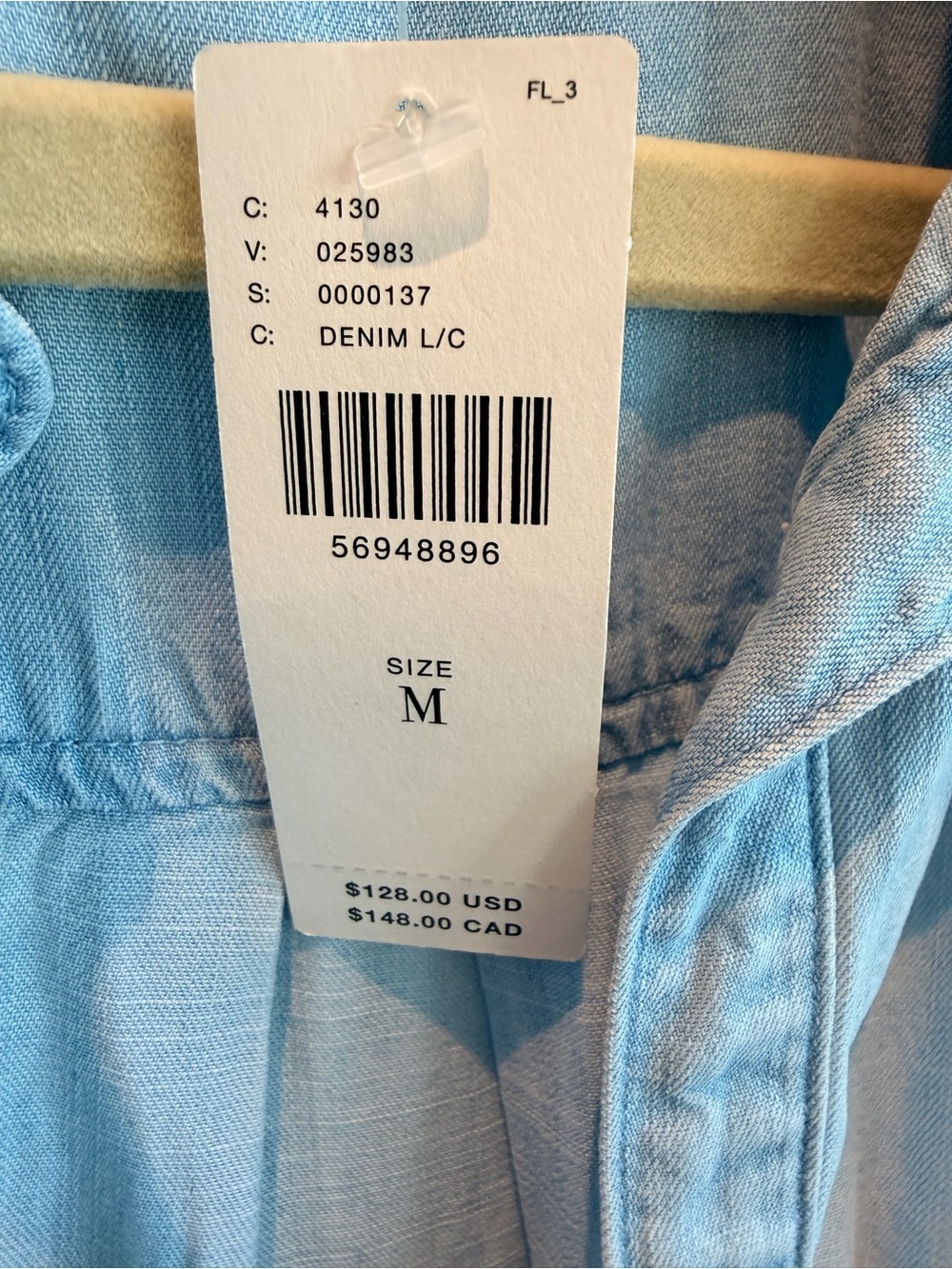 cloth & stone for Anthropologie Light Blue Denim Sleeveless Dress, M, new w/tags - Picture 3 of 4